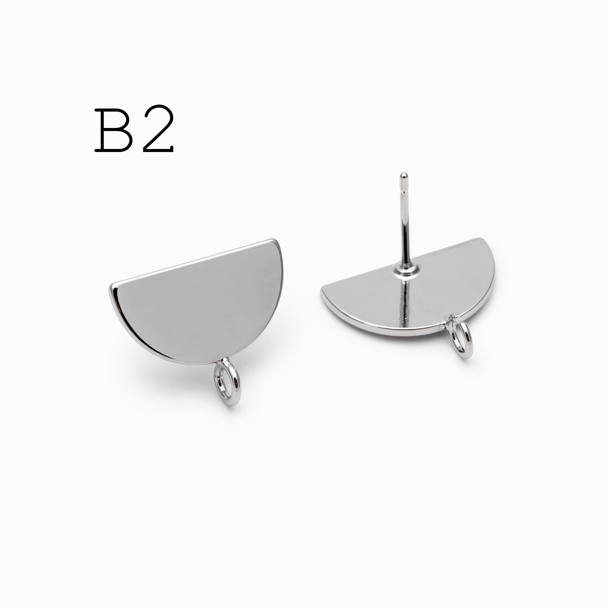 10pcs Gold/ Silver tone Geometric Earrings, 18K Gold/ Rhodium plated Brass, Minimalist Earring Components (GB-624)